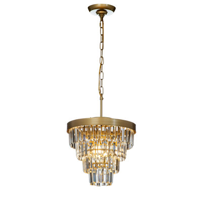 Lustre en cristal de style Mid-Century à niveaux 13 po pour vestibule Walsworth