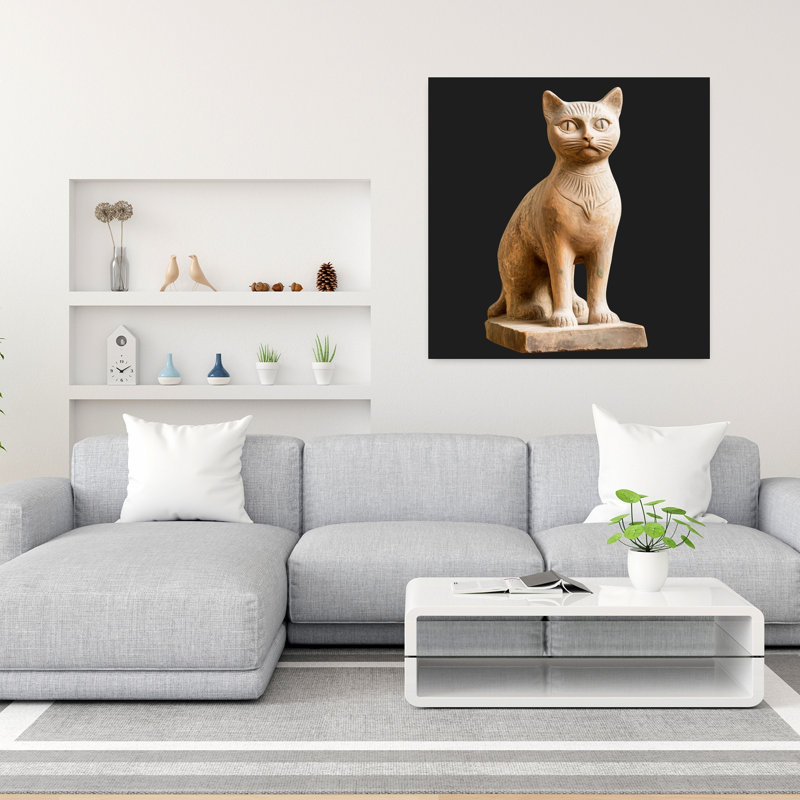Art contemporain, architecture de chat classique, H 36 po x l 36 po