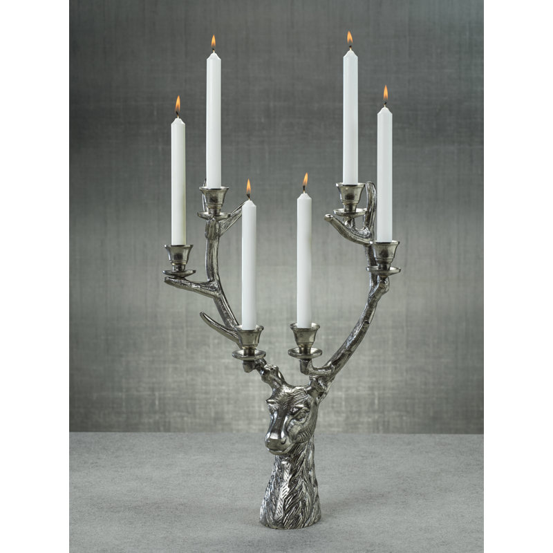 Metal Tabletop Candelabra, 24" H x 16" W x 8" D