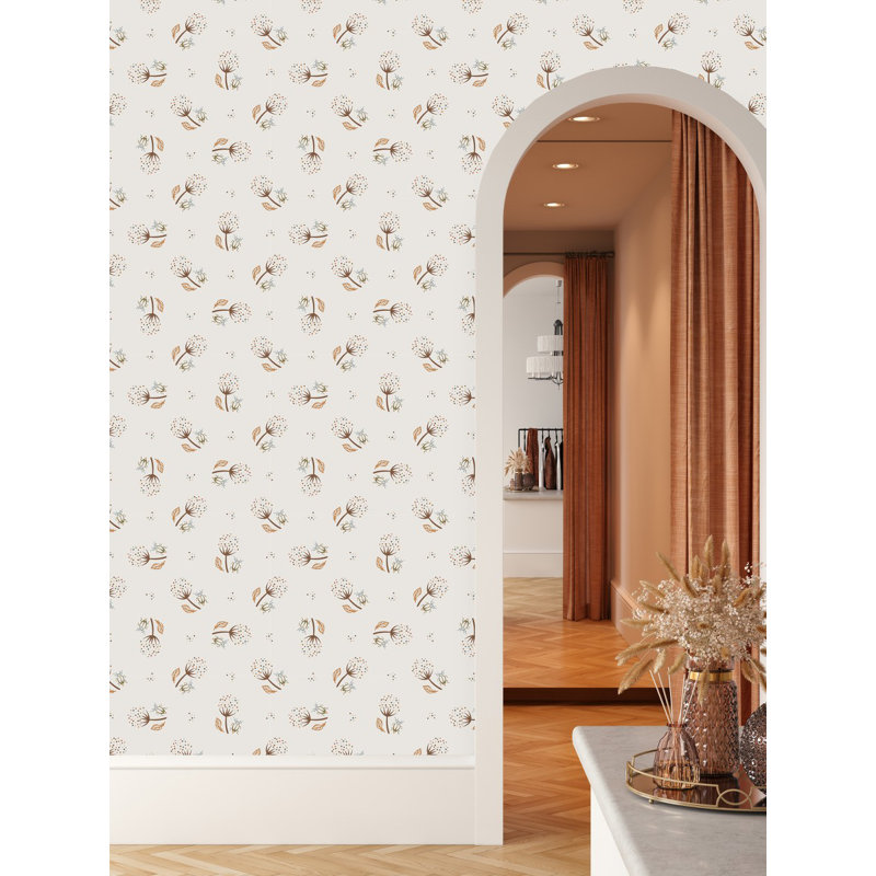 Peel & Stick Floral Tile, 2.08' W x 18.75' L