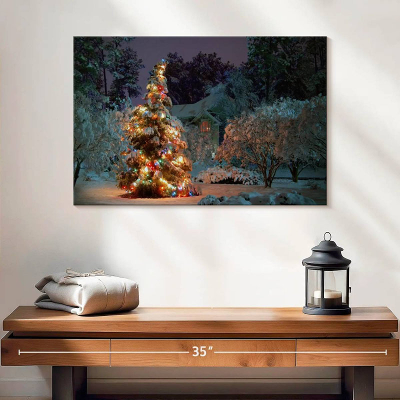 Arbre illuminé, H 16 po x l 24 po