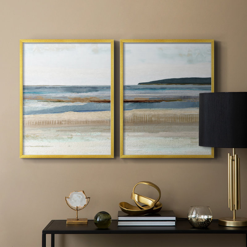 Impression encadrée Saltwater Bay I-Premium - prête à être accrochée - aucun clou requis - aucun clou requis, Doré