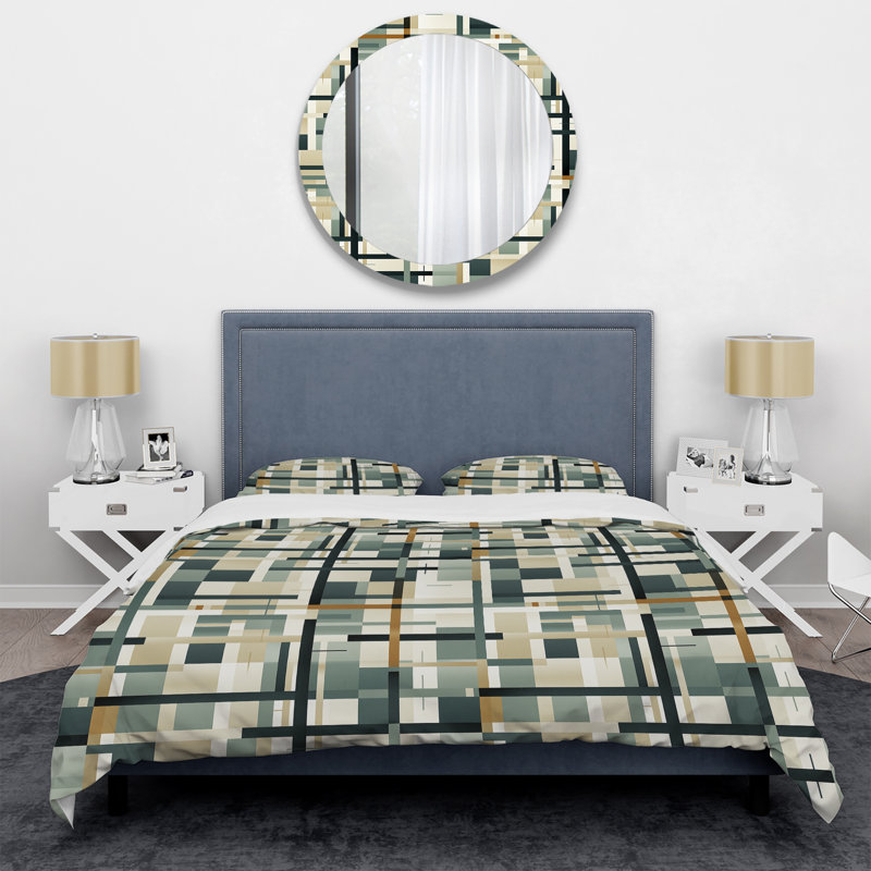 Ensemble de housse de couette à motif géométrique gris et beige Natural Tones