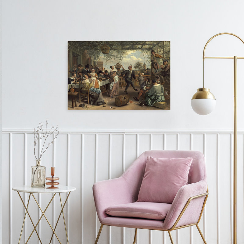 The Dancing Couple Classic Contemporary Wall Art Print by Jan Steen - Wrapped Canvas Print, 60.96cm H x 91.44cm W