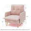 Fauteuil en velours touffeté de 22,4 po Taaha CAL117-766955591