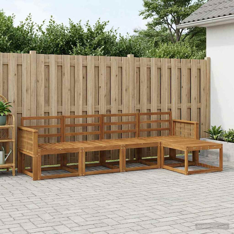 249cm Wide Patio Sectional Set, Natural