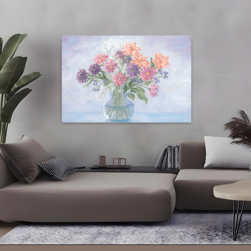 Visions of Spring, art abstrait contemporain, H 32 po x l 48 po