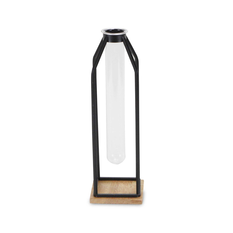 Vase de table de test en verre 12 po 12 po