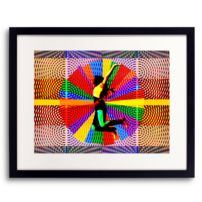 Saut de couleur par Batya Kuncman, H 21,2 po x l 17,2 po, Papier avec cadre noir