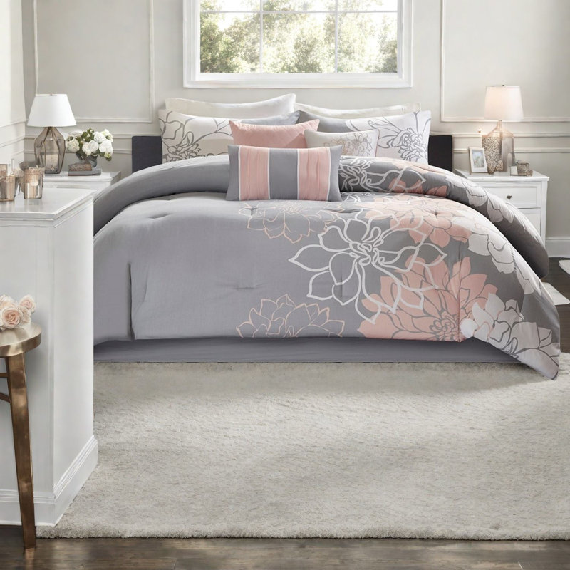 Premium Bedding Sets King Polyester Floral Contemporary Home