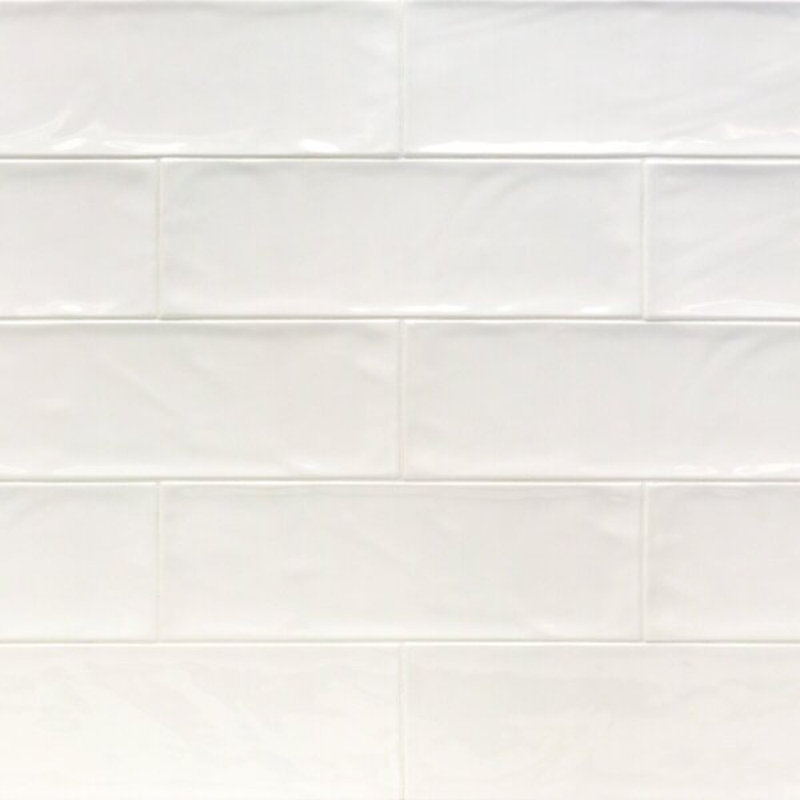 Santa Monica 4x12 Polished Ceramic Subway Tile, White