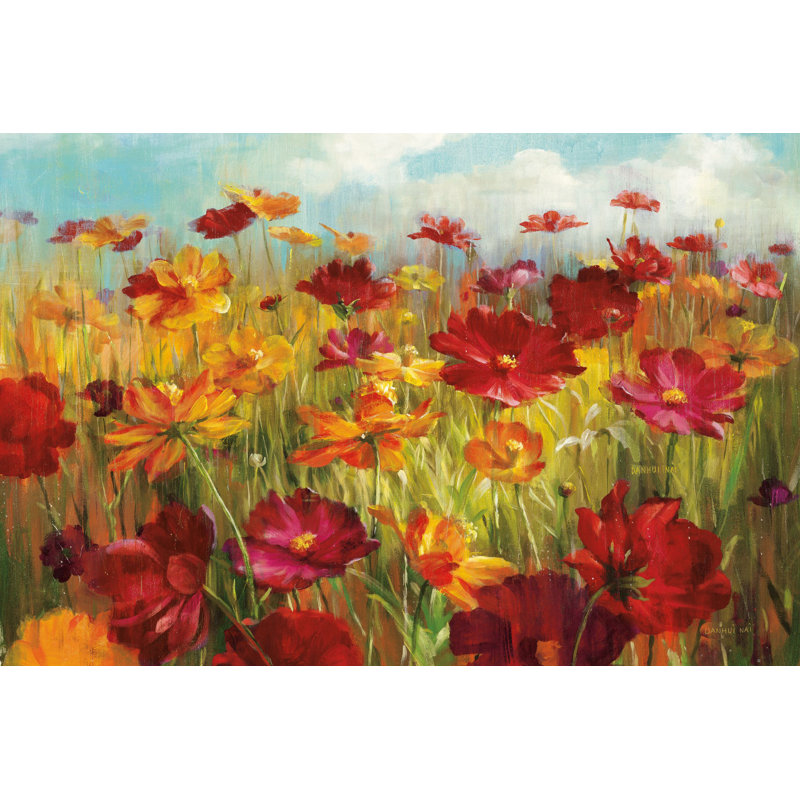 Cosmos In The Field by Danhui Nai - Wrapped Canvas Art Prints, 30cm H x 46cm W x 3.8cm D