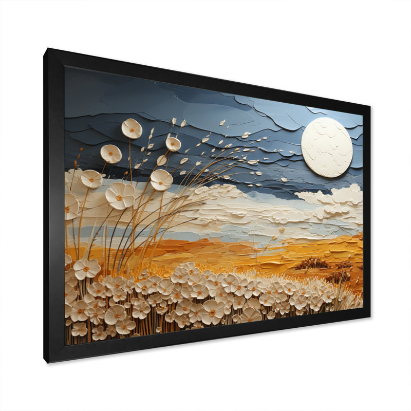Nuage prairies collages VII - impression, H 24 po x l 32 po x P 1 po, Cadre photo noir