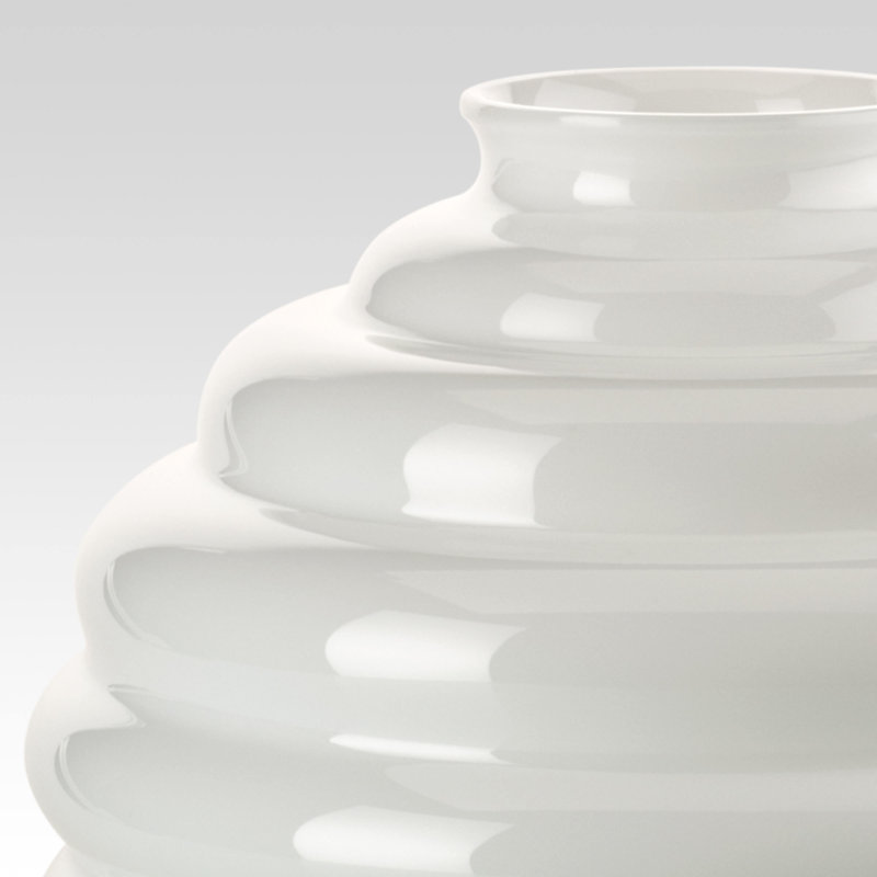 Deco Vase, White, 11.42" H x 10.24" W x 10.24" D