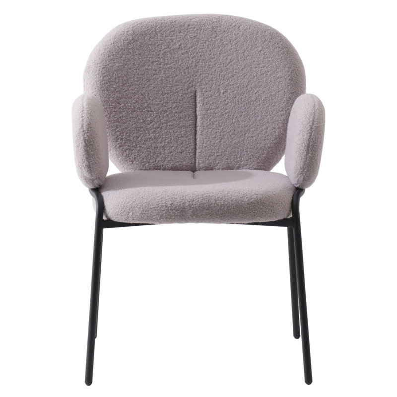 Chaise avec accoudoirs en tissu Amelia, Ensemble de 2, Gris, Noir