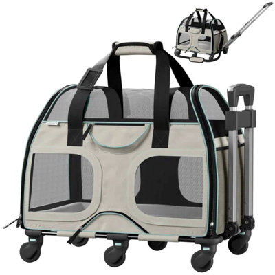 Sac de transport pour animaux Luxury Rider ™ Chrishawn avec roues amovibles et poignée télescopique