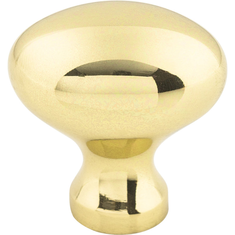 Egg 1 1/4" Length Oval Knob, Polished Brass