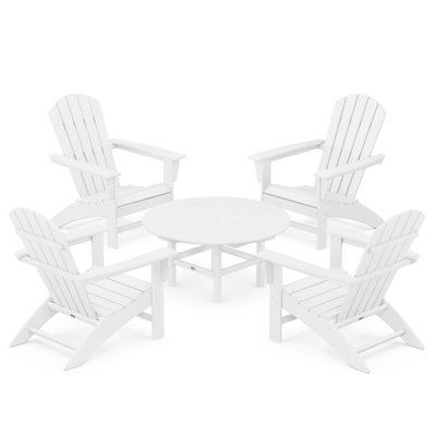 POLYWOOD Nautical 5-Piece Adirondack Chair Conversation Set