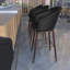 Tabouret de bar à dossier moyen de qualité commerciale avec pieds en bois de hêtre et dossier courbé-546541672-546541673-546541589