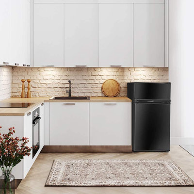 FORCLOVER 3.4 Cubic Feet Freestanding Mini Fridge with Freezer