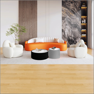 Dessus cylindrique en cuir clair ardoise
