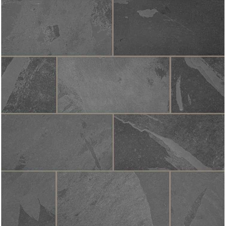 Montauk 12" x 24" Gauged Slate Floor and Wall Tile