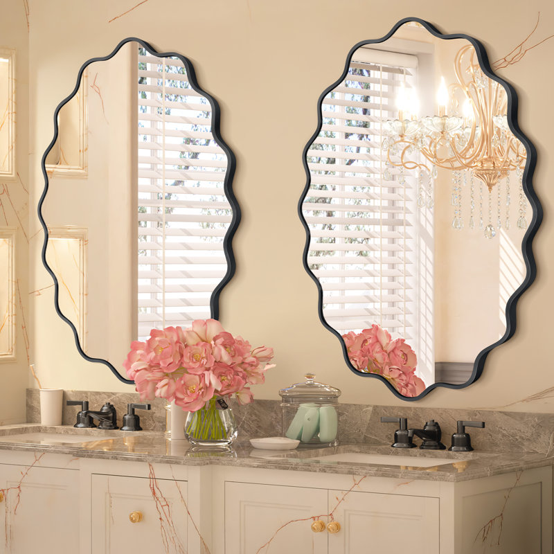Wall Mirror, 36" x 24", Black