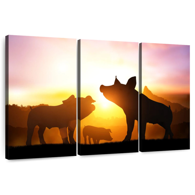 Brampt Pig Silhouettes, 48" H x 74" W