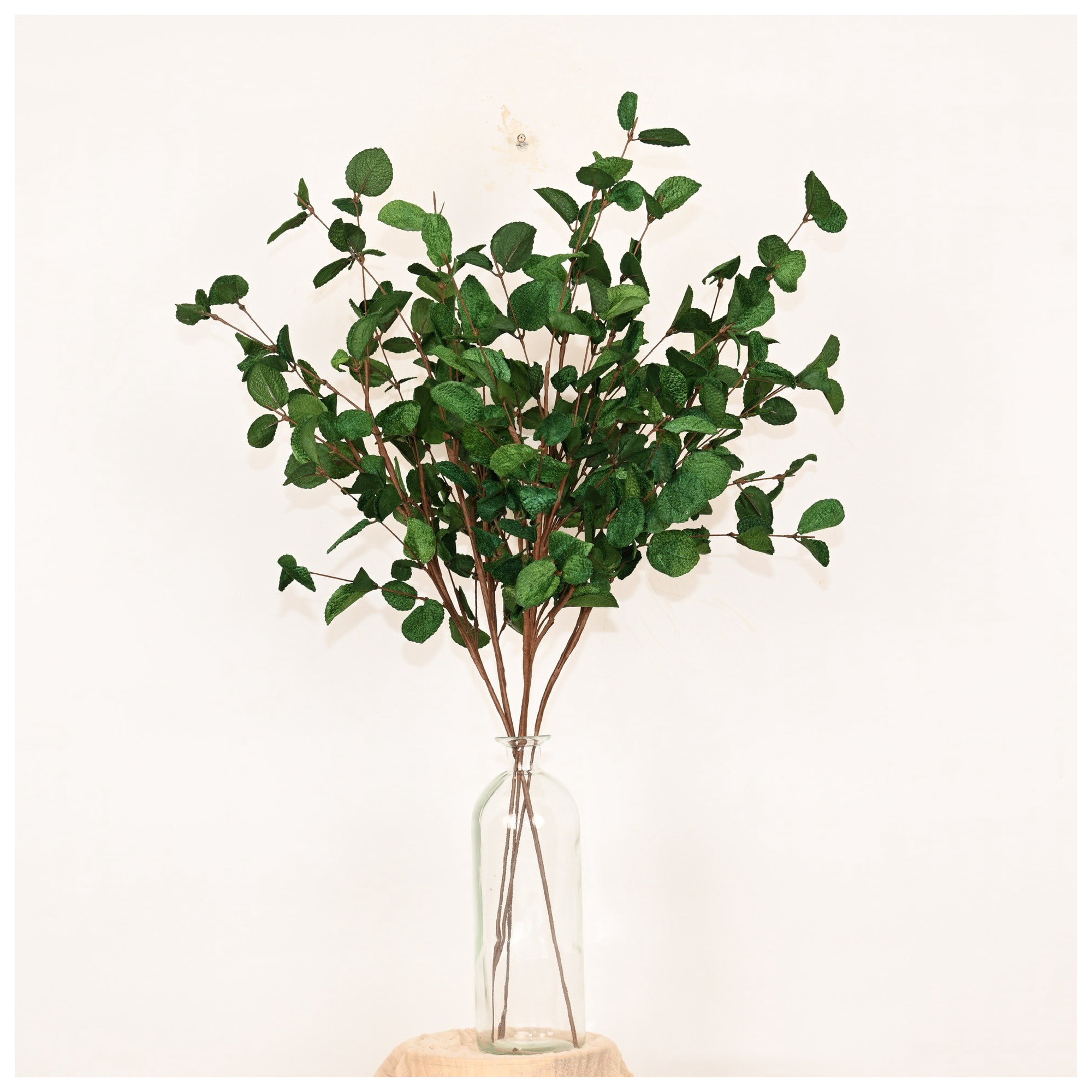 Artificial Farmhouse Fall Thanksgiving Floral Arrangement For Vase Filler, Mini Eucalyptus Faux Flower Branch Twig With Long Stem For Home Wedding Party Dining Table Centerpiece Decor