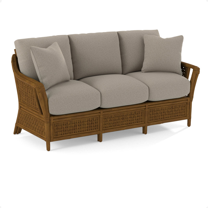 Boca Upholstered 78'' Sofa, Havana, Beige Performance Fabric