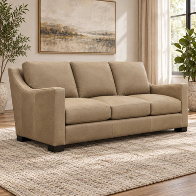 Montecito Luxury 100% Top Grain Leather Sofa, Made to Order