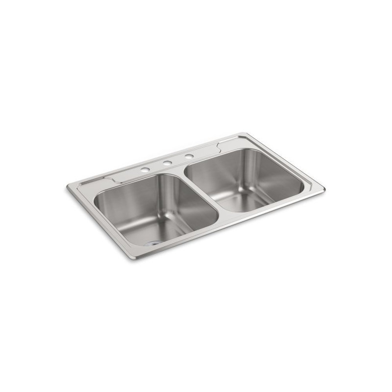 Middleton 33'' L Stainless Steel Double Basin Kitchen Sink