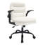 Chaise de bureau blanche à pieds croisés, chaise de bureau ergonomique avec support lombaire, chaise d'ordinateur pivotante réglable pour le bureau à domicile et le bureau-249653470