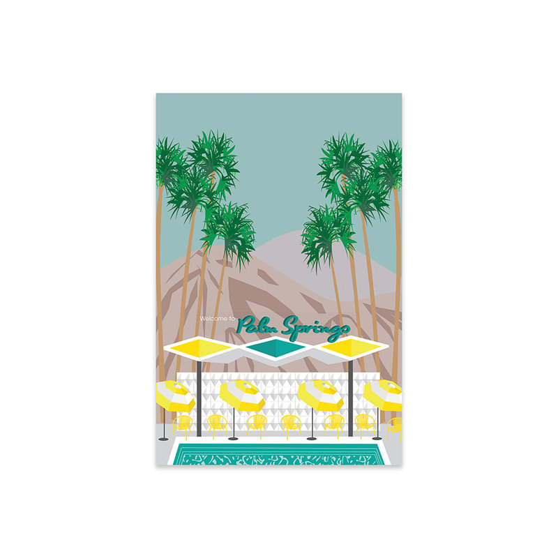 Palm Springs Pool - impression sans cadre, H 24 po x l 16 po x P 0,25 po