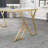 Sherry Glass Top Metal Base Dining Table-1185504256