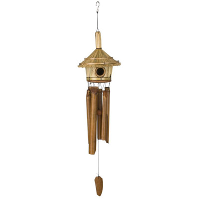 Carillon d'oiseaux au toit de chaume
