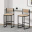 Chaises d'appoint en corde de papier tissées à la main avec repose-pieds, ensemble de 2 tabourets de bar à hauteur de comptoir pour îlot de cuisine ou salle à manger