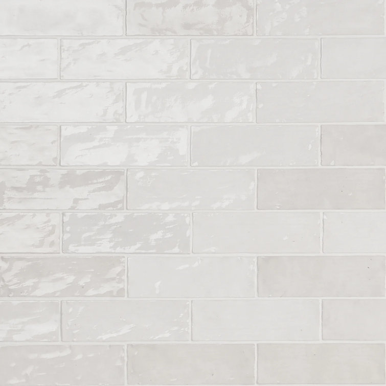 Portmore White 3x8 Glazed Ceramic Subway Wall Tile