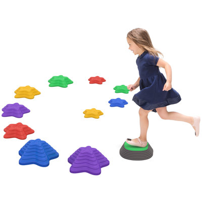 Multicoloured Balance Stepping Stones 36.5 X 36.5 X 16 Cm