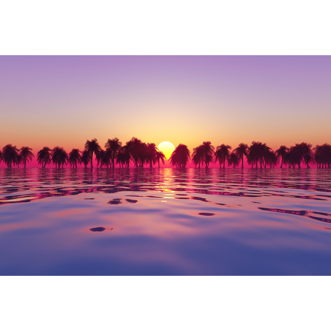 Middlesex Middlesex Tropical Sunset - Wrapped Canvas Photograph