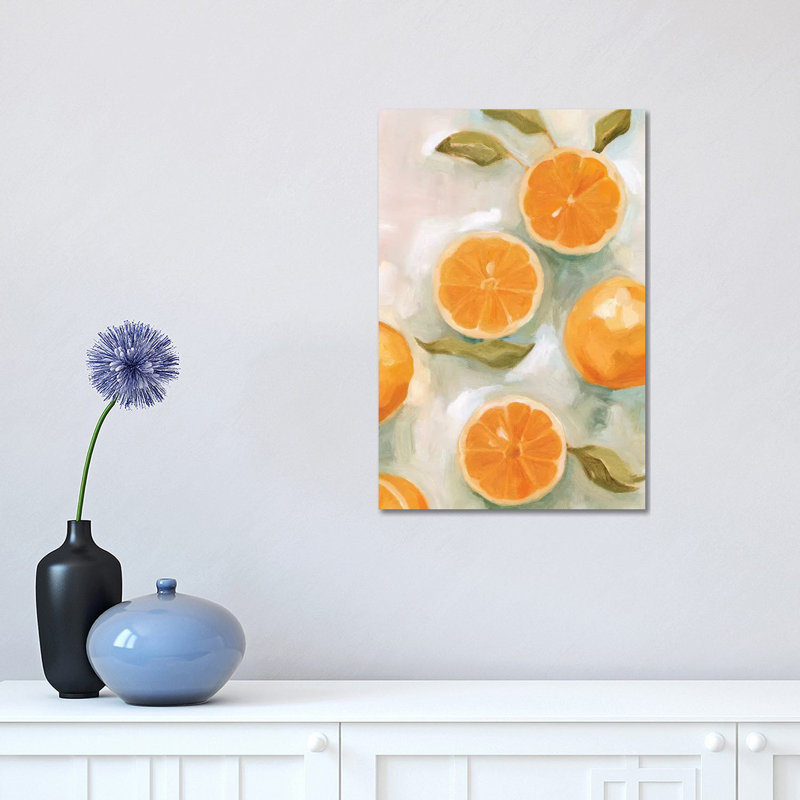 «Fresh Citrus VI» par Emma Scarvey - peinture sur toile tendue, H 18 po x l 12 po x 1,5 po