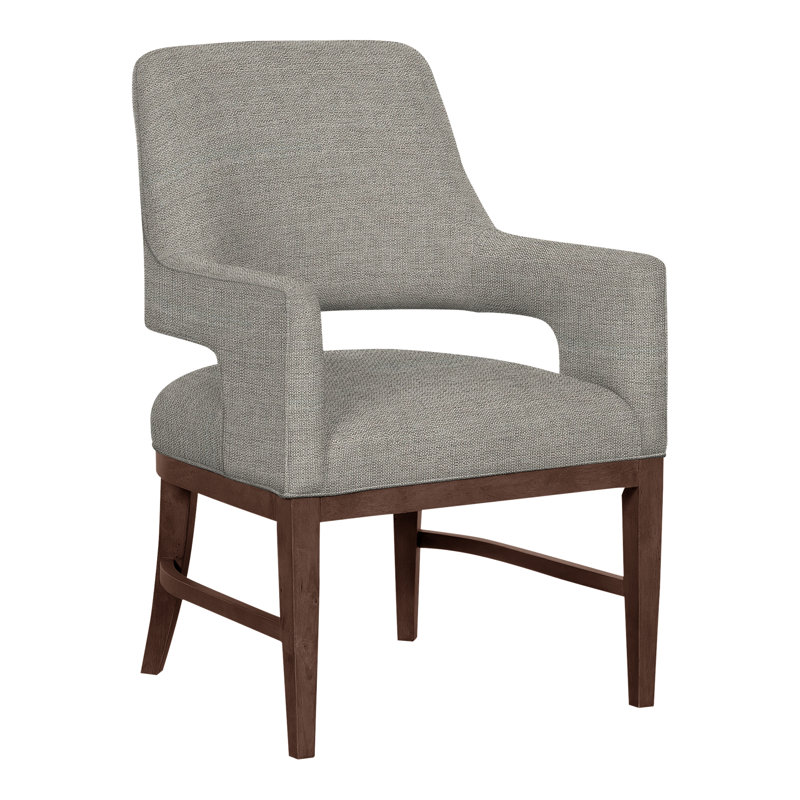 Chaise avec accoudoirs Josie Grande, Polyester 3152 Lin, Noyer