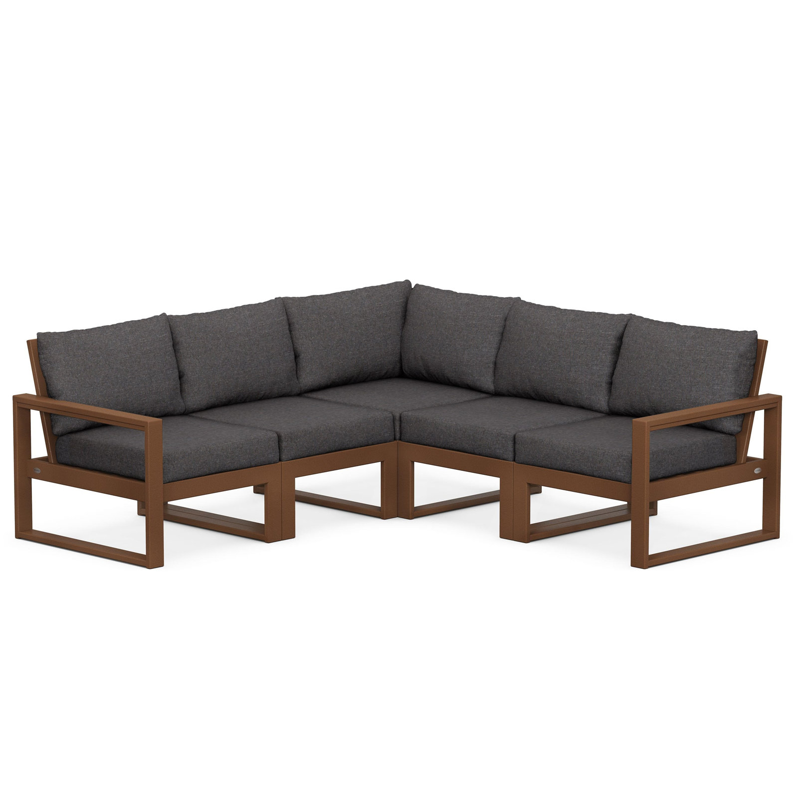POLYWOOD® Edge 85" Patio Sectional, Teak, Cast Ash