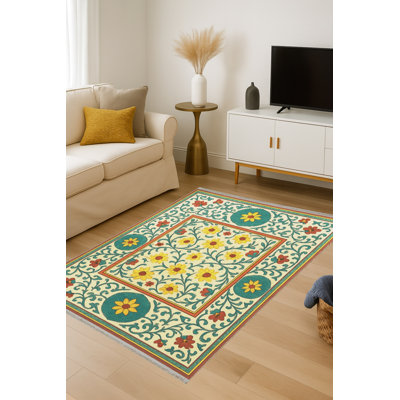 Tapis beige tissé traditionnel Mosso