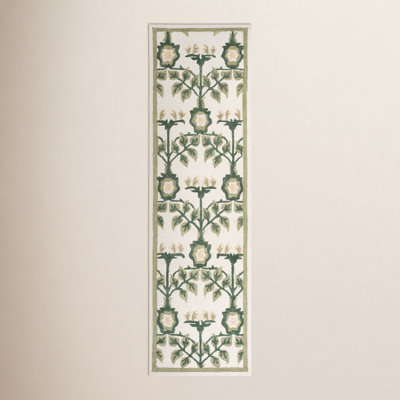 Ivory Sage Hand-Tufted Floral Wool Rug