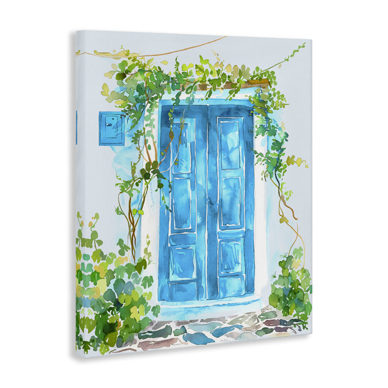 Art mural sur toile de vigne bleue par Andrea Haase, H 20 po x l 16 po