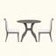 Ensemble de table de salle à manger: table ronde + 2 chaises - ensemble de cuisine traditionnel en bois massif avec plateau de table incrusté, pieds courbés élégants pour la salle à manger-56795805-56795800
