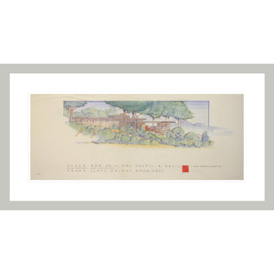 «Toufic Kalil House» par Frank Lloyd Wright - reproduction d'art numérique encadrée