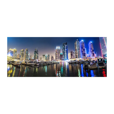 Dubai At Night - Wrapped Canvas Print