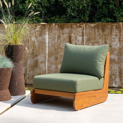 Bukovka Patio Acacia Wood Lounge Chair With Removable Cushions